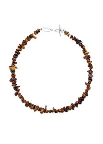 Silberkette Kuzzoi "Halskette Herren Tigerauge Splitter 925 Silber" Gr. 42, silber, Halsketten, Herren, ohne Stein, Silber 925 (Sterlingsilber), Silberkette