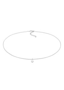Choker Elli "Halskette Choker Kreis Pl&auml;ttchen Basic Coin 925 Silber" Gr. 36, silber, Halsketten, Damen, ohne Stein, Silber 925 (Sterlingsilber), Choker