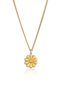 Kette mit Anh&auml;nger Elli "Halskette Blume Flower Floral 925 Silber" Gr. 40, gold, Halsketten, Damen, ohne Stein, Silber 925 (Sterlingsilber), Kette mit Anh&auml;nger