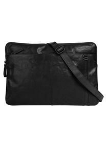 SPIKES & SPARROW Dokumententasche SPIKES & SPARROW "LAPTOP SLEEVE", Damen, Gr. B/H/T: 40cm x 27cm x 4cm onesize, schwarz, Leder, leicht gl&auml;nzend, unifarben, Taschen Dokumententasche, echt Leder