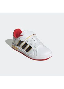 Sneaker adidas Sportswear "ADIDAS DISNEY MICKY MAUS GRAND COURT KIDS", Damen, Gr. 38, schwarz-wei&szlig; (cloud wei&szlig;, core schwarz, bold gold), Synthetik, Schuhe Sneaker, f&uuml;r Kinder & Jugendliche