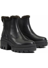 Chelseaboots Timberland "Everleigh BT Wrm Ln Chls", Damen, Gr. 39,5, schwarz, Leder, Schuhe Chelseaboots, Stiefelette, Winterschuhe, Ankle Boots
