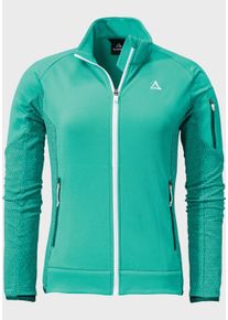 Sch&ouml;ffel Fleecejacke SCH&Ouml;FFEL "Fleece Jacket Schruns L", Damen, Gr. 46, gr&uuml;n (7290, gr&uuml;n), Oberstoff : 91% Polyester 9% Elasthan, regular fit, hoch geschlossener Ausschnitt, Jacken Fleecejacke