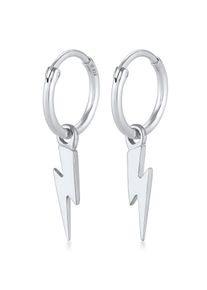 Paar Creolen Elli Premium "Ohrringe Creolen Ohrh&auml;nger Blitz Symbol 925 Silber" Gr. 28, silber, Ohrringe, Damen, ohne Stein, Silber 925 (Sterlingsilber), Paar Creolen