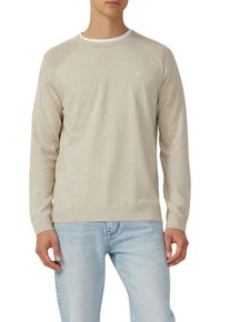 Rundhalspullover s.Oliver, Herren, Gr. S, beige, Strick, Obermaterial: 100% Baumwolle, unifarben, regular fit taillenbedeckt, Rundhals, Rippb&uuml;ndchen, Pullover Rundhalspullover, mit Logo Stickerei