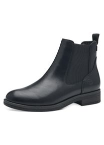 Chelseaboots Tamaris, Damen, Gr. 36, schwarz, Elastischer Einsatz, Lederimitat, unifarben, Schuhe Chelseaboots, Blockabsatz, Stiefelette, Businessschuh, Schlupfschuh, Anziehlasche
