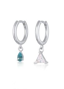 Paar Creolen Elli "Ohrringe Creolen Anh&auml;nger Glaskristalle Goldfarben" Gr. 22, silber, Ohrringe, Damen, mit Stein, Messing, Paar Creolen