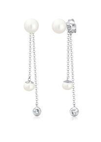 Paar Ohrh&auml;nger Elli "Ohrringe S&uuml;sswasserperle Solit&auml;r Kristalle 925 Silber" Gr. 35, silber, Ohrringe, Damen, 35, ohne Stein, Silber 925 (Sterlingsilber), Paar Ohrh&auml;nger