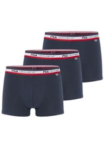 Boxershorts Fila "MAN BOXER SHORTS", Herren, Gr. XXL, blau (navy), Obermaterial: 95% Baumwolle, 5% Elasthan, unifarben, k&ouml;rpernah, Unterhosen Boxershorts, elastischer Logo-Webbund, ohne Eingriff