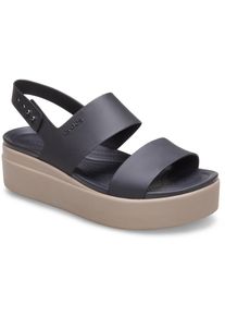 Keilsandalette Crocs "Brooklyn Low Wedge", Damen, Gr. 38, schwarz (schwarz, mushroom), Croslite&trade;, Schuhe Keilsandalette, Sommerschuh, Sandale, Keilabsatz, mit modischer Plateausohle