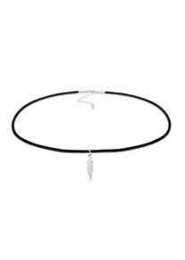 Choker Elli "Halskette Halskette Choker Feder Anh&auml;nger 925 Sterling Silber" Gr. 36, silber, Halsketten, Damen, ohne Stein, Silber 925 (Sterlingsilber), Choker