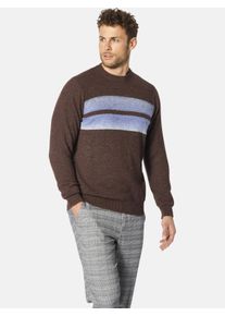 Rundhalspullover Babista "Pullover MONTIPASSO", Herren, Gr. L, braun (braun gestreift), Obermaterial: 50% Wolle mw. 50% Polyamid ECONYL PA ECONYL., Pullover Rundhalspullover