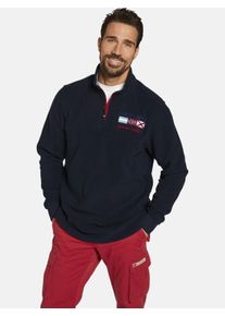 Fleecepullover Jan Vanderstorm "Fleece-Sweatshirt SIETSE", Herren, Gr. XL, blau (dunkelblau), Obermaterial: 100% Polyester COOLMAX PES(Coolmax)., Sweatjacken Fleecepullover