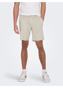 Only & Sons Chinoshorts ONLY & SONS "ONSMARK SHORTS 0209 NOOS", Herren, Gr. XL, N-Gr, wei&szlig; (moonstruck), Obermaterial: 64% Viskose, 31% Polyester, 5% Elasthan, unifarben, Basic, regular fit, Hosen Chinoshorts