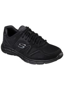 Sneaker Skechers "VERSE-FLASH POINT", Herren, Gr. 48,5, schwarz, Leder, Textil, Schuhe Sneaker, Freizeitschuh, Halbschuh, Schn&uuml;rschuh mit Memory Foam-Ausstattung