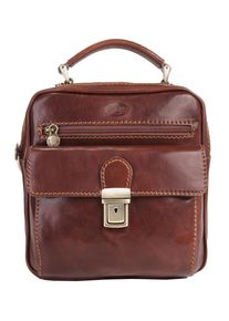 Pike Umh&auml;ngetasche PIK&Eacute;, Herren, Gr. B/H/T: 25cm x 24cm x 12cm onesize, braun, Leder, beschichtet, gl&auml;nzend, Taschen Umh&auml;ngetasche, echt Leder, Made in Italy