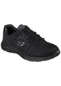 Sneaker Skechers "VERSE-FLASH POINT", Herren, Gr. 42, schwarz, Leder, Textil, Schuhe Sneaker, Freizeitschuh, Halbschuh, Schn&uuml;rschuh mit Memory Foam-Ausstattung