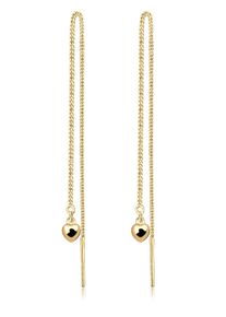 Paar Ohrh&auml;nger Elli "Ohrringe Herz Kette H&auml;nger 925 Silber vergoldet" Gr. 100, gold, Ohrringe, Damen, ohne Stein, Silber 925 (Sterlingsilber), Paar Ohrh&auml;nger