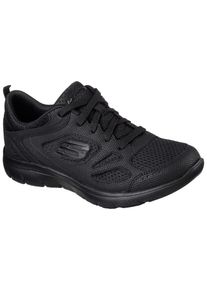 Sneaker Skechers "SUMMITS-SUITED", Damen, Gr. 36, schwarz, Leder, Textil, Schuhe Sneaker, Freizeitschuh, Trainingsschuh, Schn&uuml;rschuh mit weicher Polsterung, Topseller