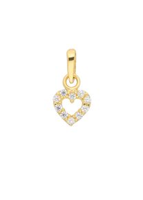 Adelia&acute;s Kettenanh&auml;nger ADELIA&acute;S "333 Gold Anh&auml;nger Herz mit Zirkonia", gold, Schmuckanh&auml;nger, Damen, Gelbgold 333, Kettenanh&auml;nger