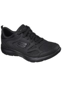 Sneaker Skechers "SUMMITS-SUITED", Damen, Gr. 37, schwarz, Leder, Textil, Schuhe Sneaker, Freizeitschuh, Trainingsschuh, Schn&uuml;rschuh mit weicher Polsterung, Topseller