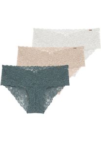 Slip Dorina "Lana", Herren, Gr. M, gr&uuml;n (gr&uuml;n, beige, ivory), Spitze, Obermaterial: 92% Polyamid, 8% Elasthan, unifarben, eng, Unterhosen Slip, florale Spitze