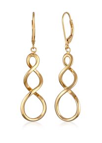 Paar Ohrh&auml;nger Elli "Ohrringe Ohrh&auml;nger Spirale Geschwungen 925 Silber vergoldet" Gr. 50, gold, Ohrringe, Damen, Silber 925 (Sterlingsilber), Paar Ohrh&auml;nger