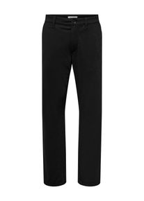 Only & Sons Chinohose ONLY & SONS "ONSROMA SLIM POCKET CHINO PANT OTL", Herren, Gr. 29, L&auml;nge 30, schwarz, Web, Obermaterial: 95% Polyester, 5% Elasthan, unifarben, slim fit kn&ouml;chellang, Hosen Chinohose