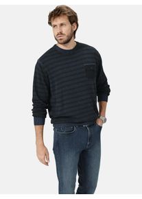 Rundhalspullover Babista "Pullover VARIENTO", Herren, Gr. 50, blau (dunkelblau gestreift), Obermaterial: 100% Baumwolle CO., Pullover Rundhalspullover