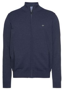 Strickjacke Fynch-Hatton, Herren, Gr. L (52), blau (night), Strick, Obermaterial: 100% Baumwolle, unifarben, bequem h&uuml;ftbedeckend, Rundhals, eingesetzt B&uuml;ndchen, Strickjacken Strickjacke, bequeme Passform, mit Stehkragen, mit Eingrifftaschen