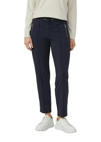 Stoffhose s.Oliver BLACK LABEL, Damen, Gr. 46, N-Gr, navy, Web, Obermaterial: 78% Polyester, 22% Elasthan, unifarben, schmal lang, Hosen Stoffhose, mit Kordelzug