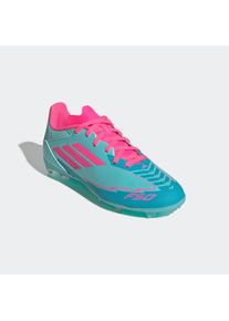 Fu&szlig;ballschuh adidas Performance "F50 LEAGUE MESSI KIDS FG/MG", Kinder, Gr. 38,5, flash aqua, lucid pink, lucid cyan, Synthetik, Textil, Schuhe Fu&szlig;ballschuh, f&uuml;r Rasenpl&auml;tze, f&uuml;r Kinder & Jugendliche