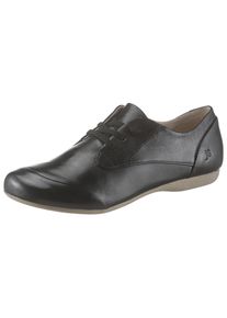 Slipper Josef Seibel "Fiona 01", Damen, Gr. 44, schwarz, Leder, Schuhe Slipper, Komfortschuh, Schlupfschuh mit elastischer Zierschn&uuml;rung