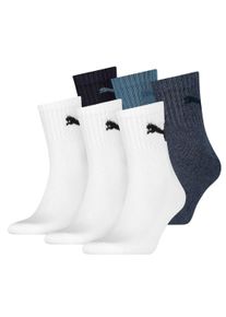 Kurzsocken Puma "Socken 6er Pack", Damen, Gr. 43-46, wei&szlig; (wei&szlig;, blau), Obermaterial: 78% Baumwolle CO. 18% Polyester PES. 2% Polyamid PA. 2% Elasthan EL., Socken Kurzsocken