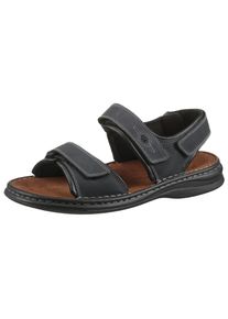 Sandale Josef Seibel "Rafe", Herren, Gr. 49, schwarz (ocean, schwarz), Nubukleder, Schuhe Sandale, Sommerschuh, Klettschuh, Freizeitsandale, mit Lederdecksohle