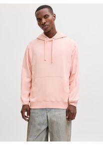 Jack & Jones Kapuzensweatshirt JACK & JONES "JORNORREBRO EMB SWEAT HOOD NOOS", Herren, Gr. XXL, peach melba, angeraute Sweatware, Obermaterial: 89% Baumwolle, 11% Polyester, unifarben, relaxed fit normal, Rundhals, Rippb&uuml;ndchen, Sweatshirts Kapuzensweatshirt, mit Logo Print