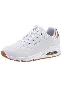 Sneaker Skechers "UNO GOLDEN AIR", Damen, Gr. 36, wei&szlig;, Lederimitat, kontrastfarbene Details, Schuhe Sneaker, Freizeitschuh, Halbschuh, Schn&uuml;rschuh mit Metallic-Einsatz, Topseller