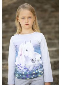 Schlafanzug Miss Melody, M&auml;dchen, Gr. 140, lila (lila heather, light grau melange), Single Jersey, Obermaterial: 100% Baumwolle, bedruckt, normal, Rundhals, Homewear-Sets Schlafanzug, Topseller