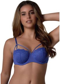 B&uuml;gel-BH After Eden "Milou", Damen, Gr. 85, Cup C, blau (dazzling blau), Spitze, Obermaterial: 95% Baumwolle, 5% Elasthan, gemustert, unifarben, BHs B&uuml;gel-BH, mit Schale, mit B&uuml;gel, mit Spitze, mit Riemchen, feminin