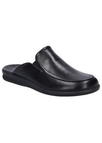 Clog Josef Seibel "Belfort 20", Herren, Gr. 42, schwarz, Leder, Schuhe Clog, Sabot, Pantoffel, Hausschuh in Weite G (weit)