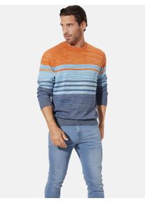 Rundhalspullover Babista "Pullover WALNOR", Herren, Gr. XL, blau (blau orange gestreift), Obermaterial: 100% Baumwolle CO., gestreift, Pullover Rundhalspullover