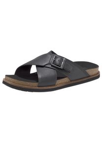 Outdoorsandale Timberland "Amalfi Vibes Cross Slide", Herren, Gr. 41,5, schwarz (schwarz, leather), Leder, Schuhe Outdoorsandale