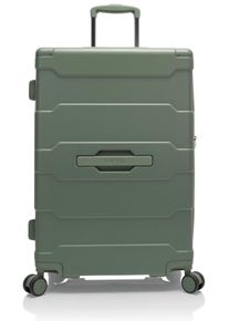 Hartschalen-Trolley Heys "ReNew, verschiedene Gr&ouml;&szlig;en und Farben", Damen, Gr. B/H/T: 43cm x 65,5cm x 27,7cm 81 l, gr&uuml;n (evergr&uuml;n), Kunststoff, clean, matt, Basic, Koffer Hartschalen-Trolley, herausnehmbares Innenfutter Volumenerweiterung 5 Jahre Garantie