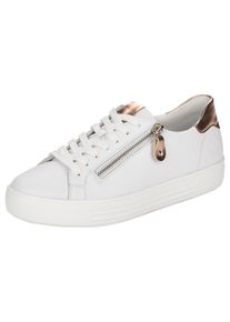 Plateausneaker Remonte, Damen, Gr. 40, wei&szlig; (wei&szlig;, kupfer), Leder, Lederimitat, Schuhe Plateausneaker, mit Soft-Foam Fu&szlig;bett, Freizeitschuh, Halbschuh, Schn&uuml;rschuh