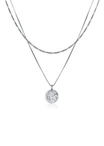 Kette mit Anh&auml;nger Kuzzoi "Halskette Herren Layer Figaro Venezianer Pl&auml;ttchen 925 Silber" Gr. 50, schwarz, Halsketten, Herren, ohne Stein, Silber 925 (Sterlingsilber), Kette mit Anh&auml;nger