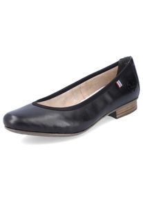 Ballerina Rieker, Damen, Gr. 36, schwarz (schwarz, schwarz), Leder, Schuhe Ballerina, Pumps, Business Schuh in schlichter Eleganz, Topseller