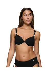 B&uuml;gel-Bikini-Top Triumph "Summer Twist WP 01", Damen, Gr. 46, Cup B, schwarz, Microfaser, Obermaterial: 77% Polyamid, 23% Elasthan, Bikini-Oberteile B&uuml;gel-Bikini-Top, gepolstert, Zierringe