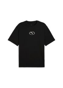 T-Shirt Puma "SPORT RELAXED GRAPHIC TEE", Herren, Gr. XL, schwarz (Puma schwarz), Jersey, Obermaterial: 100% Baumwolle, bedruckt, relaxed fit normal, Rundhals, Shirts T-Shirt, Kurzarm, Rundhalsausschnitt, mit Print-Applikation