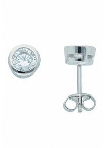 Adelia&acute;s Paar Ohrstecker ADELIA&acute;S "925 Silber Ohrringe Ohrstecker mit Zirkonia &Oslash; 6,5 mm", silber, Ohrringe, Damen, Silber 925 (Sterlingsilber), Paar Ohrstecker