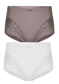 Miederslip SuSa "2er Pack Miederslip London", Damen, Gr. 50, bunt (frosty lavender wei&szlig;), Stoff, Obermaterial: 75% Polyamid PA. 25% Elasthan EL., Unterhosen Miederslip
